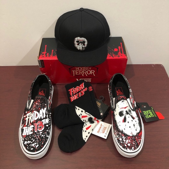 Vans x The House Of Terror, Classic Slip On, Friday The 13th, Various Sizes - Picture 16 of 16